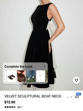 Classic Black Velvet Dress from Cider